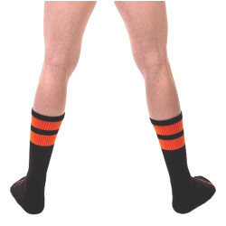 Barcode Berlin Chaussettes Gym Socks Noir-Orange fluo